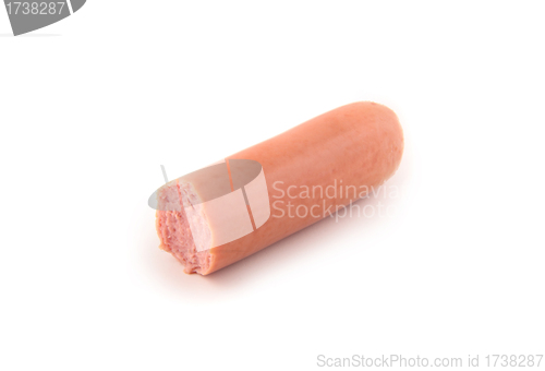 Image of Half eaten sausage isolated