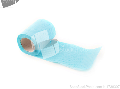 Image of Single roll of toilet paper isolated