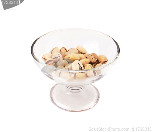 Image of pistachio nuts in a glass bowl