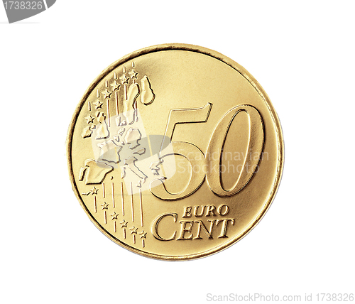 Image of 50 euro cent isolated on white