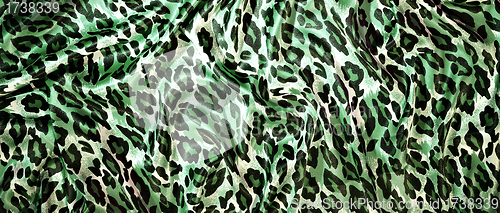 Image of Silk leopard print fabric.