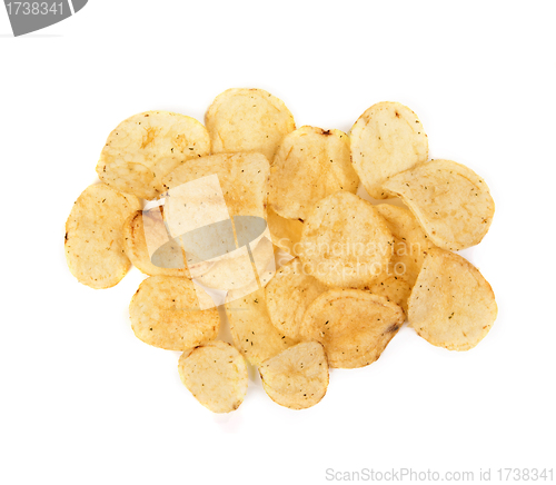 Image of Potato chips isolated on white