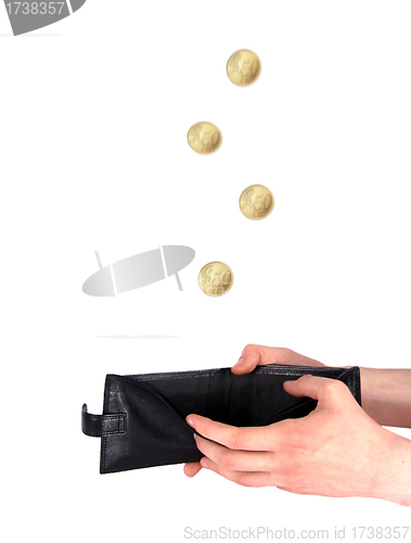 Image of Coins falling into the purse