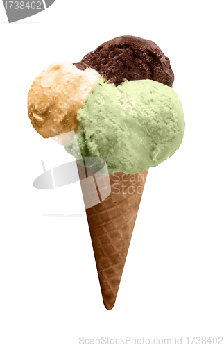 Image of Ice cream scoops on cone