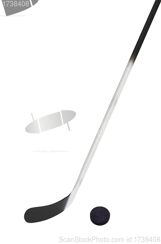 Image of hockey stick and puck