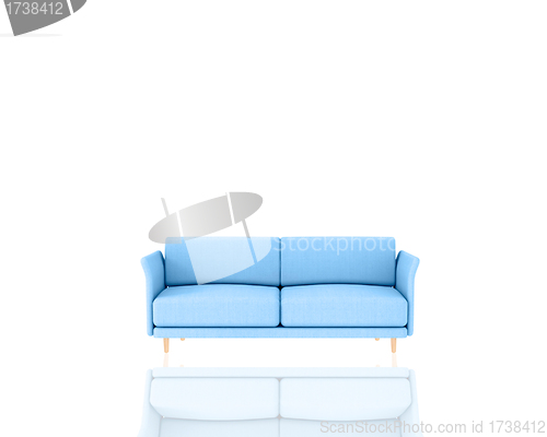 Image of Blue sofa on white background