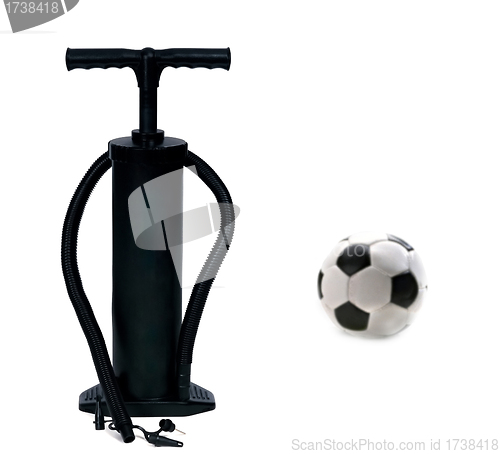 Image of pump and football ball isolated