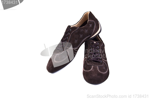 Image of Brown suede men shoes