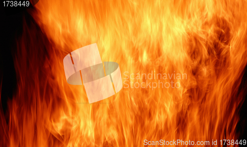 Image of Burning flame or fire isolated on black background