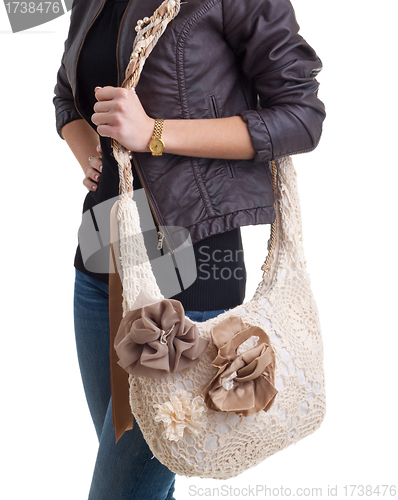 Image of Fashion model with big bag