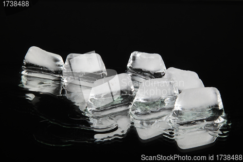Image of ice cubes isolated on black background