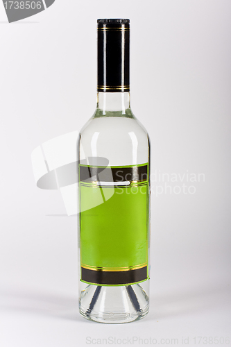 Image of Bottle of vodka on a white background.