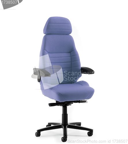 Image of The isolated blue swivel chair