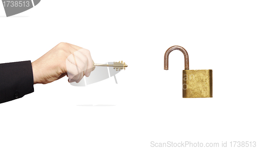 Image of Businessman's Hand Holding Key