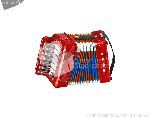 Image of Red accordion isolated