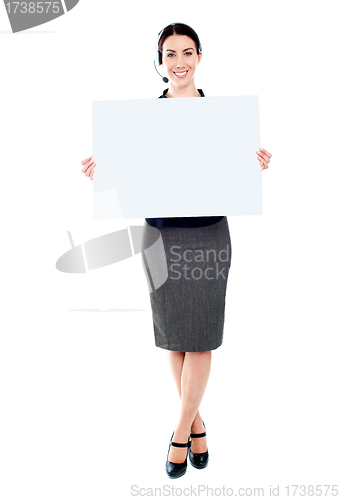 Image of Telemarketing female with blank billboard