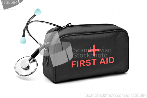 Image of First aid kit isolated on white