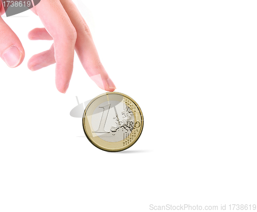 Image of An Isolated image of Euro Coin in a hand