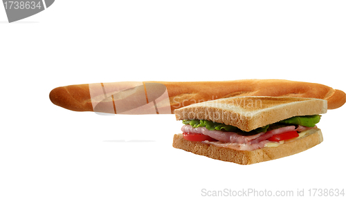 Image of sandwiches with ham and vegetables