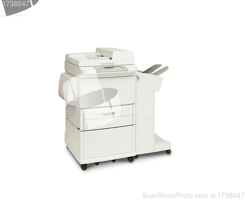 Image of Modern digital printer on the white background