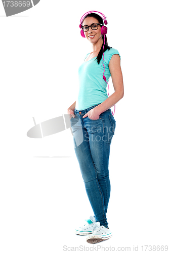 Image of Full length portrait of musical girl