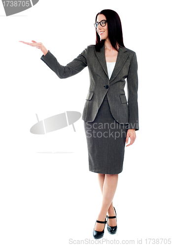 Image of Full length of businesswoman showing copyspace