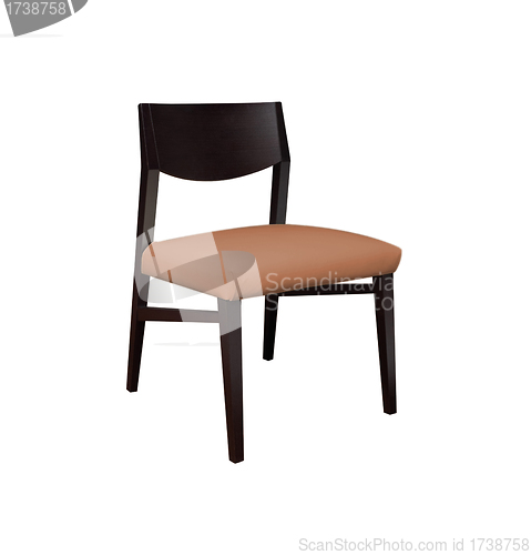 Image of modern brown chair on white background