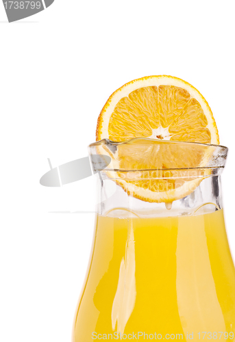 Image of orange juice over white