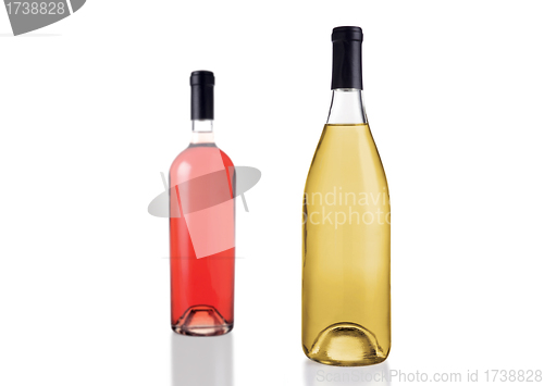Image of Two wine bottles isolated on white background