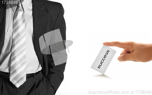 Image of hand of businessman offering businesscard