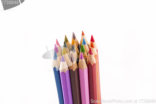 Image of colored pencils - isolated on the white background