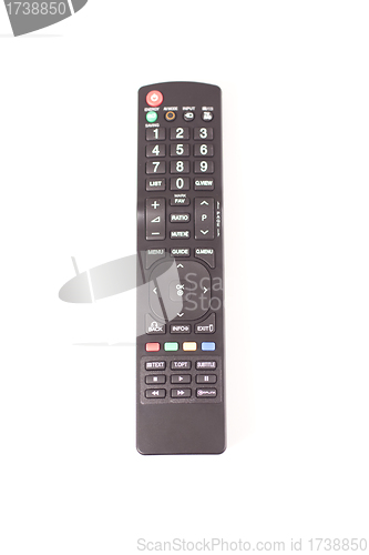 Image of TV remote control isolated on white