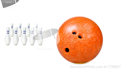 Image of bowling on a white background