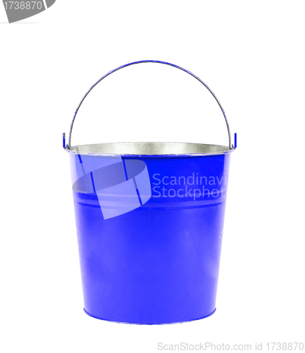 Image of blue bucket isolated