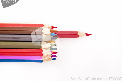 Image of colored pencils - isolated on the white background