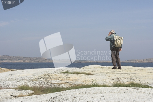 Image of Man with rucksack.