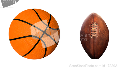 Image of American Football and Basketball