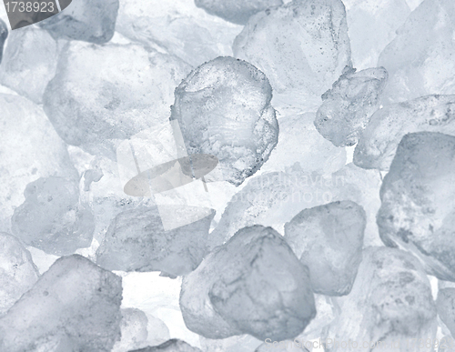 Image of Background of blue ice cubes