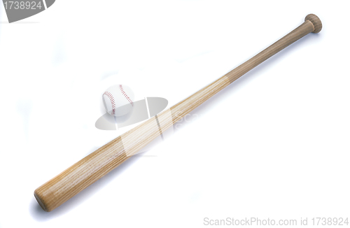 Image of Baseball bat and ball