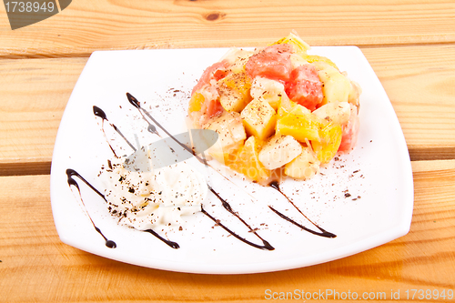 Image of Ice cream and fruits