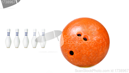 Image of bowling on a white