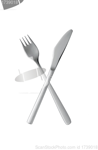 Image of Fork and knife isolated