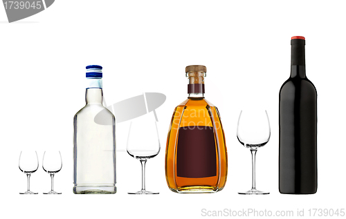 Image of different bottles with alcohol