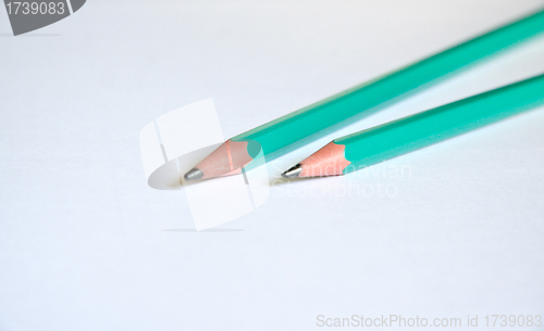 Image of isolated two pencils on white