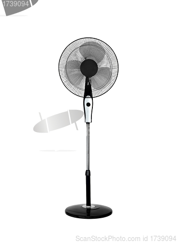 Image of Electric black fan isolated on white background