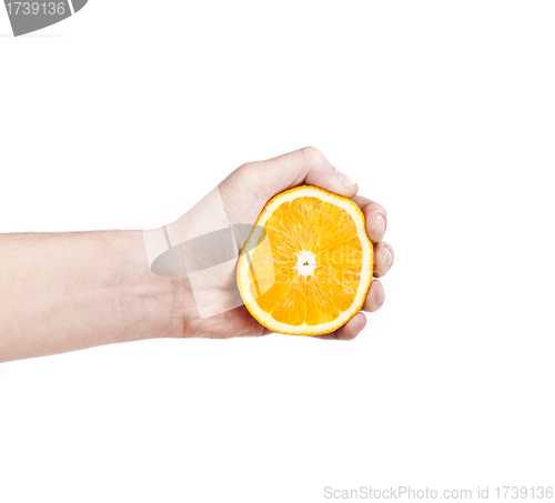 Image of hands with orange