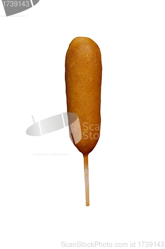 Image of corn dog isolated on white background