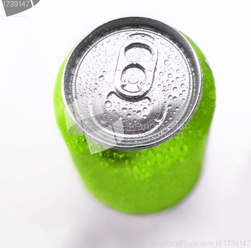 Image of Green soft drink can