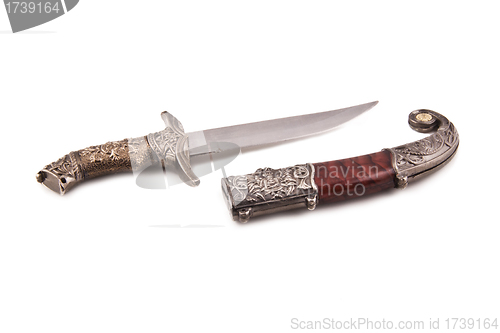 Image of Traditional Arab dagger on white