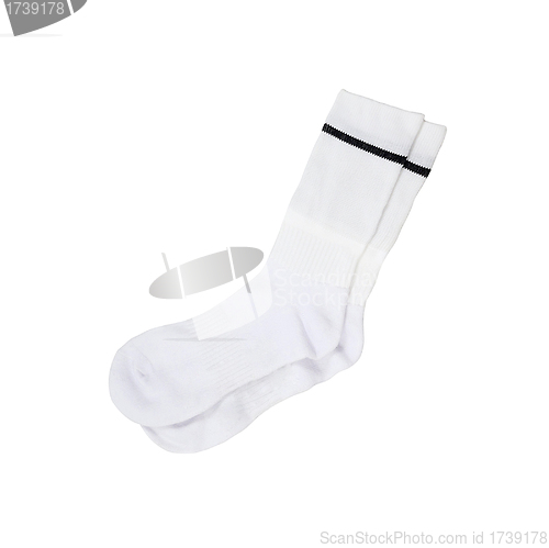 Image of a white pair of sock